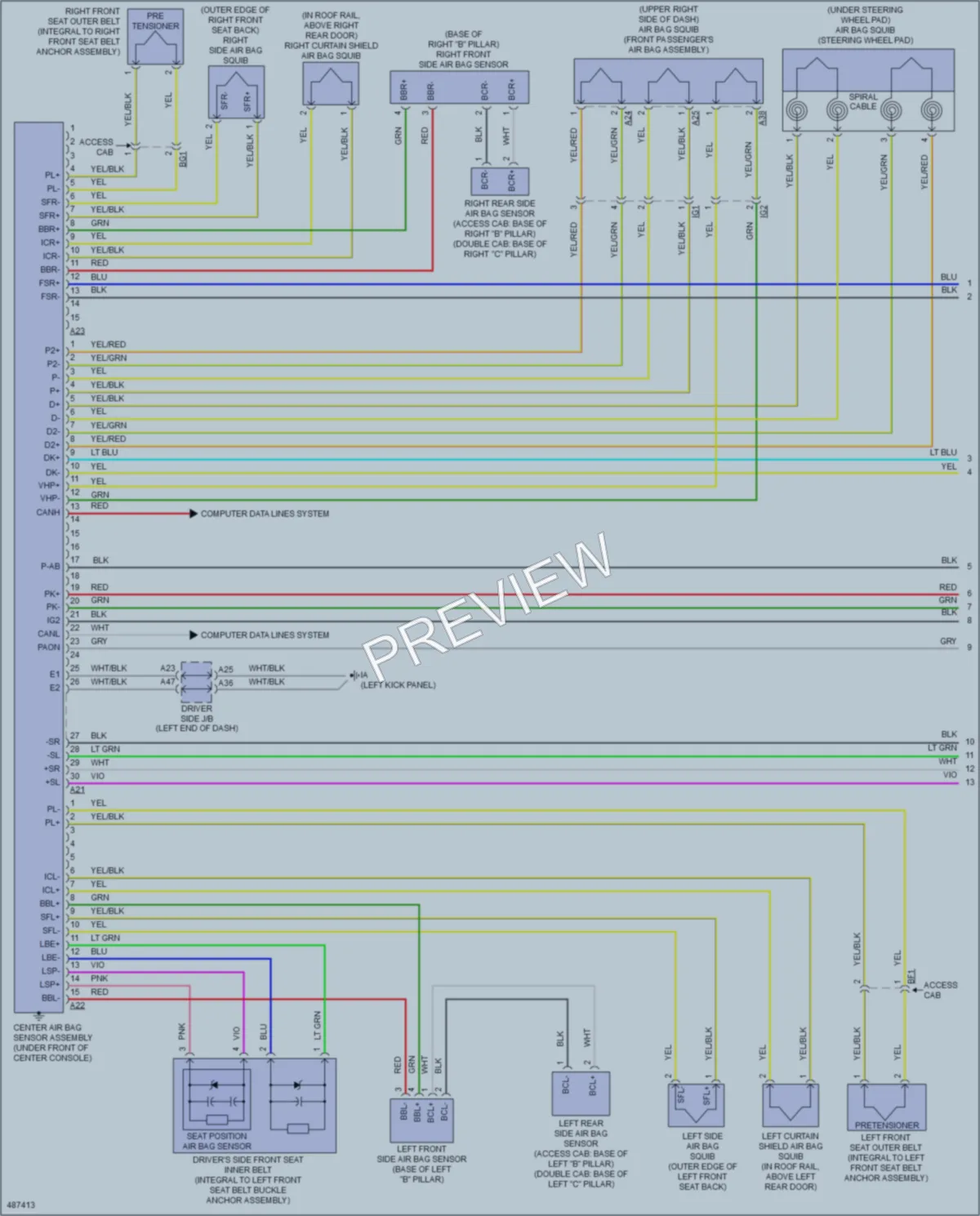2016 Toyota Tacoma Supplemental Restraints wiring diagram preview