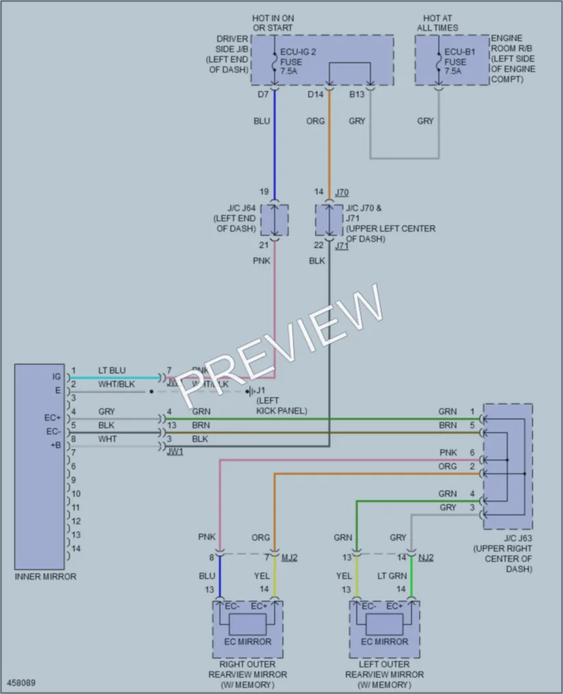 2016 Toyota Tundra Power Mirrors wiring diagram preview