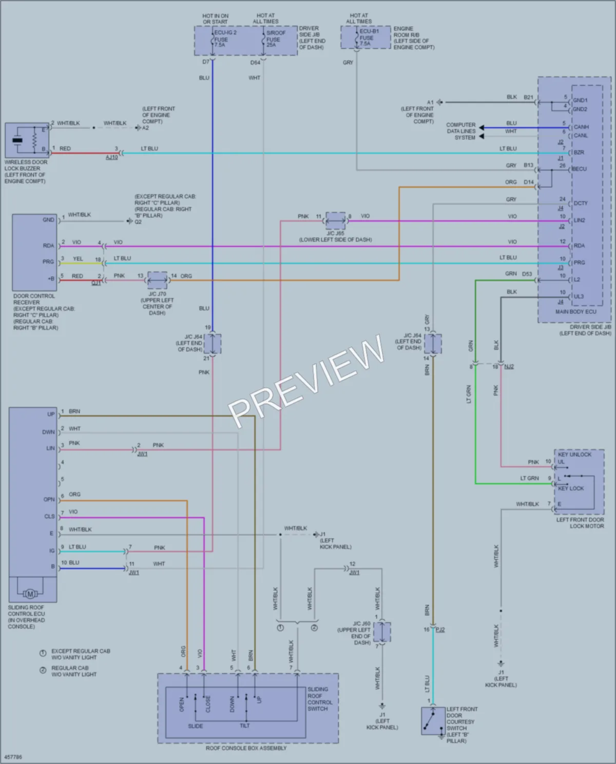 2016 Toyota Tundra Power Top Sunroof wiring diagram preview