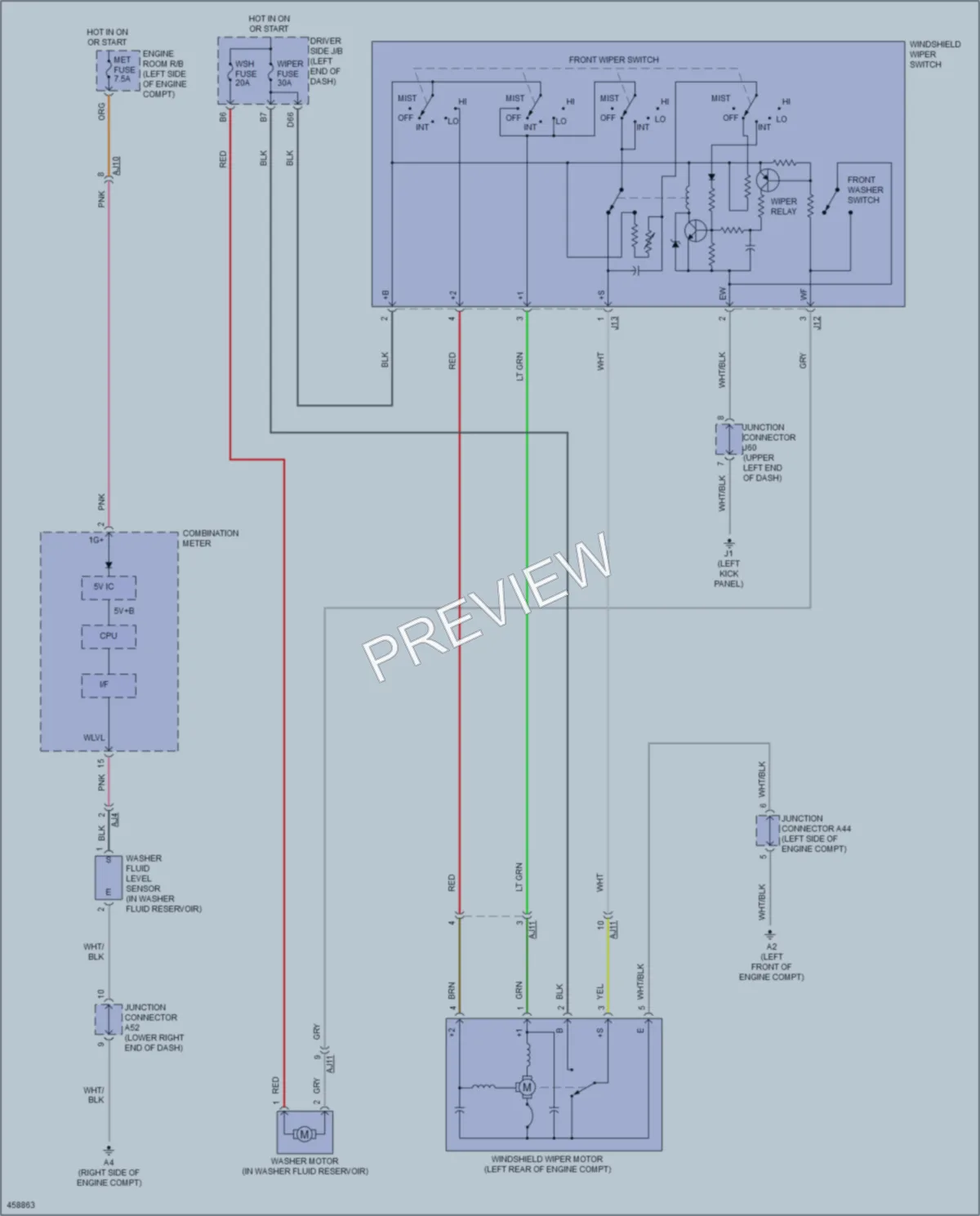 2016 Toyota Tundra Wiper Washer wiring diagram preview
