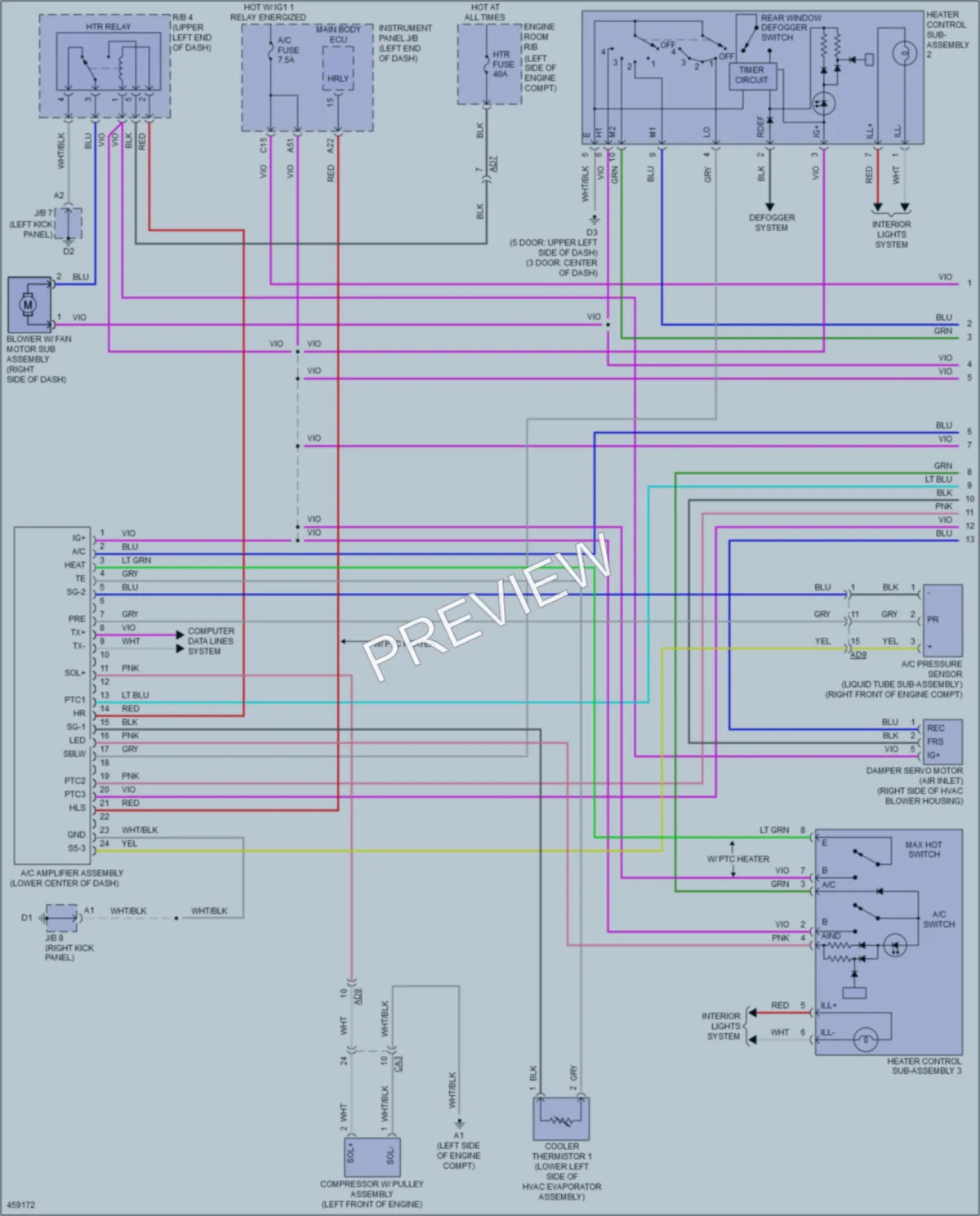2016 Toyota Yaris Air Conditioning wiring diagram preview