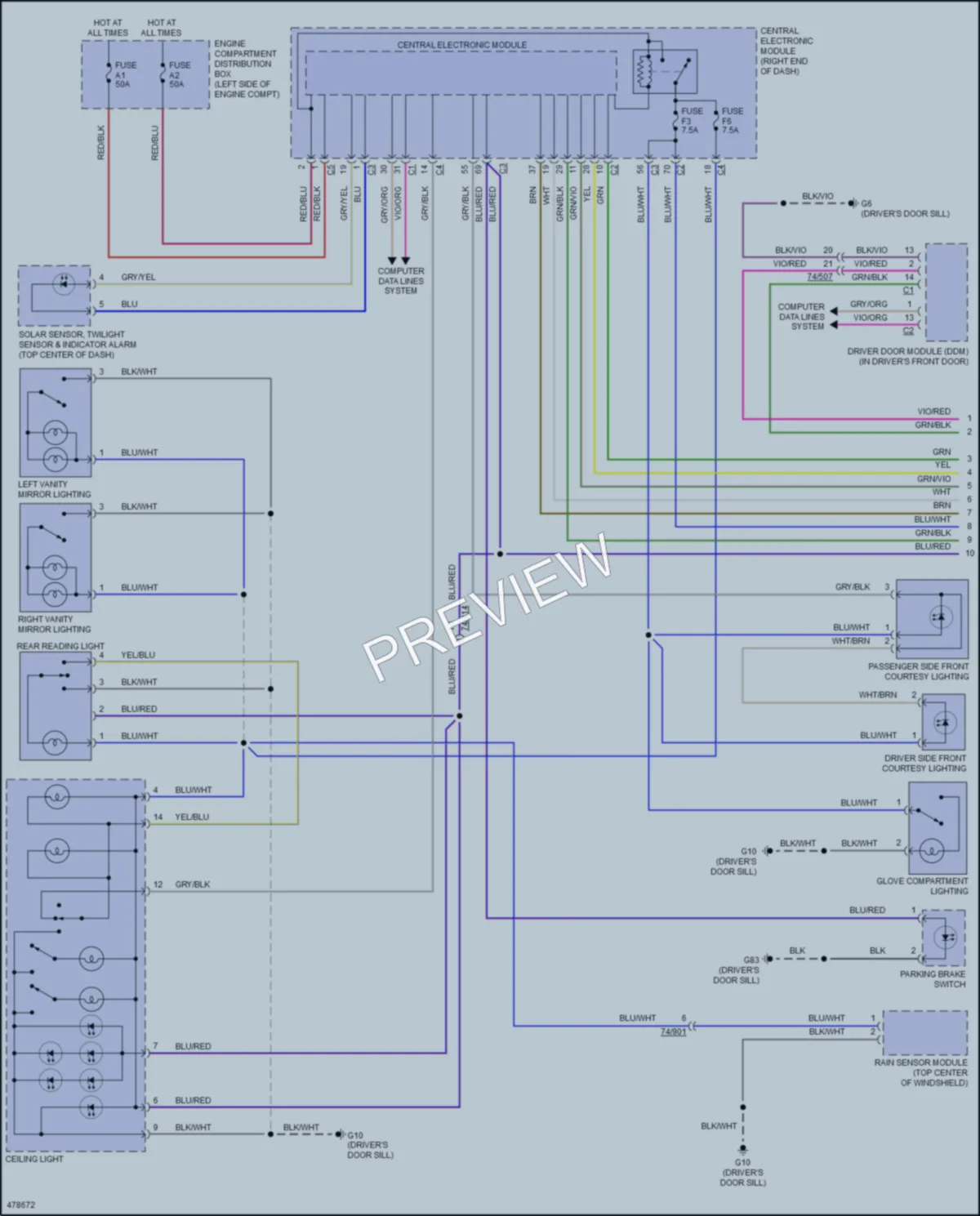 2016 Volvo S60 Interior Lights wiring diagram preview