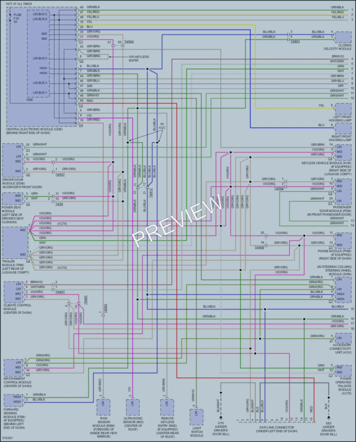 2016 Volvo S80 Computer Data Lines wiring diagram preview
