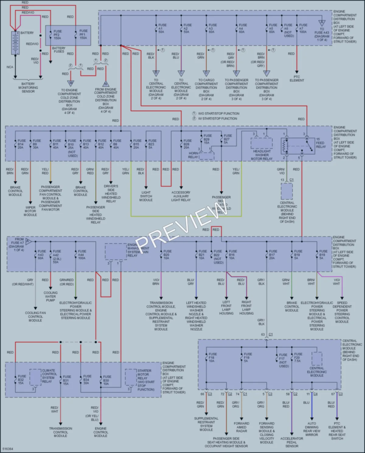 2016 Volvo S80 Power Distribution wiring diagram preview