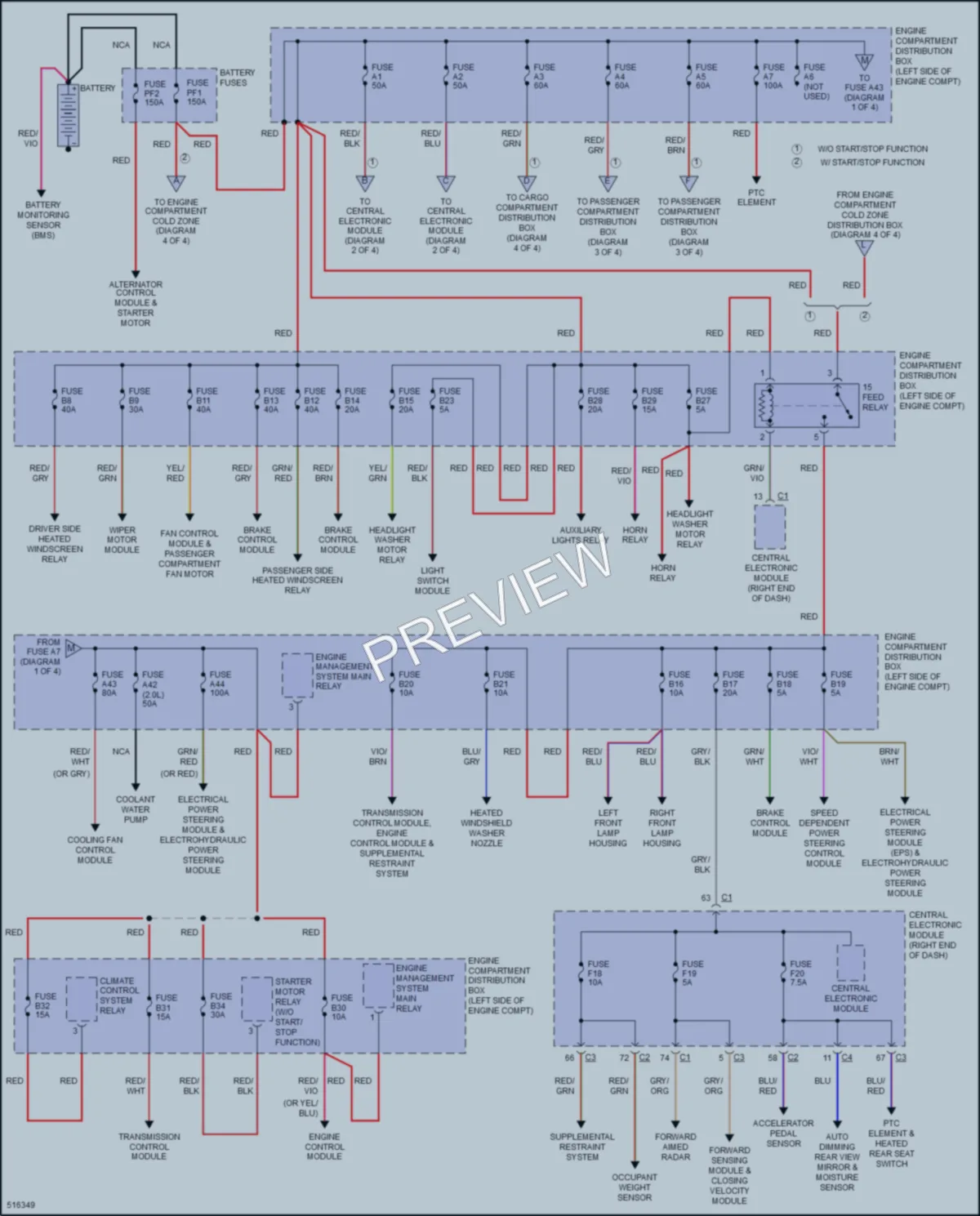 2016 Volvo V60 Power Distribution wiring diagram preview