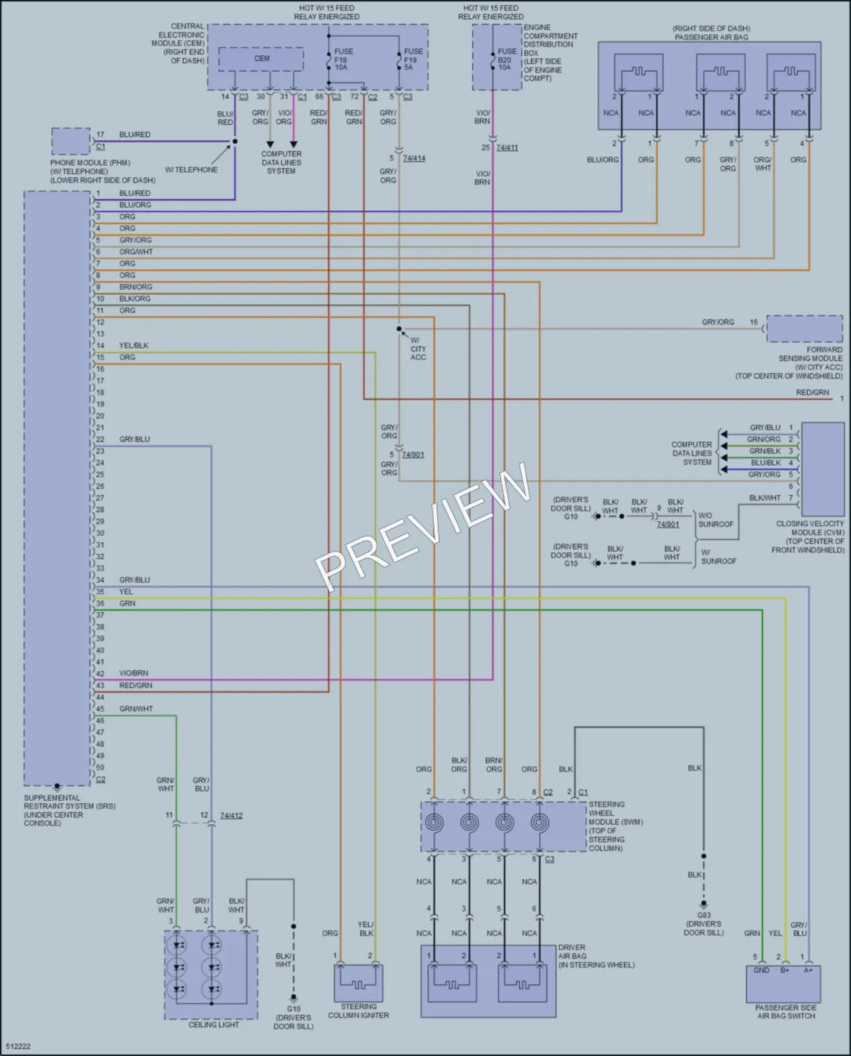 2016 Volvo V60CrossCountry Supplemental Restraints wiring diagram preview