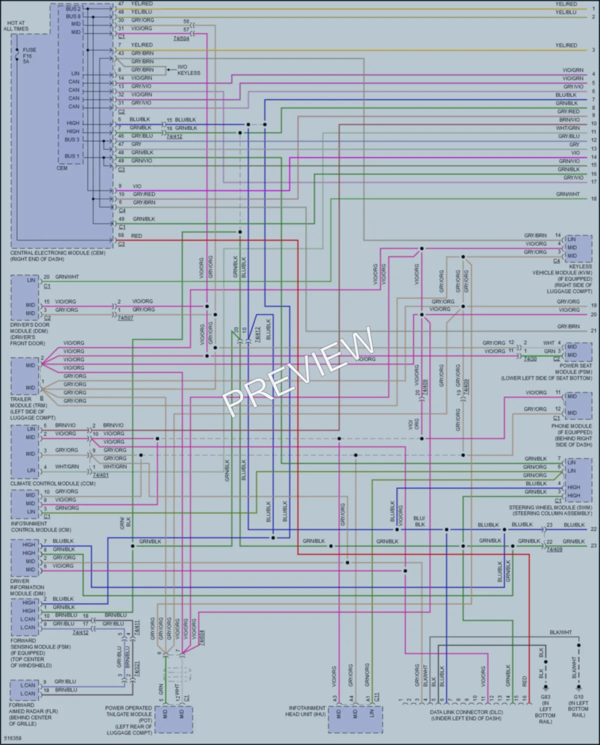2016 Volvo XC60 Computer Data Lines wiring diagram preview