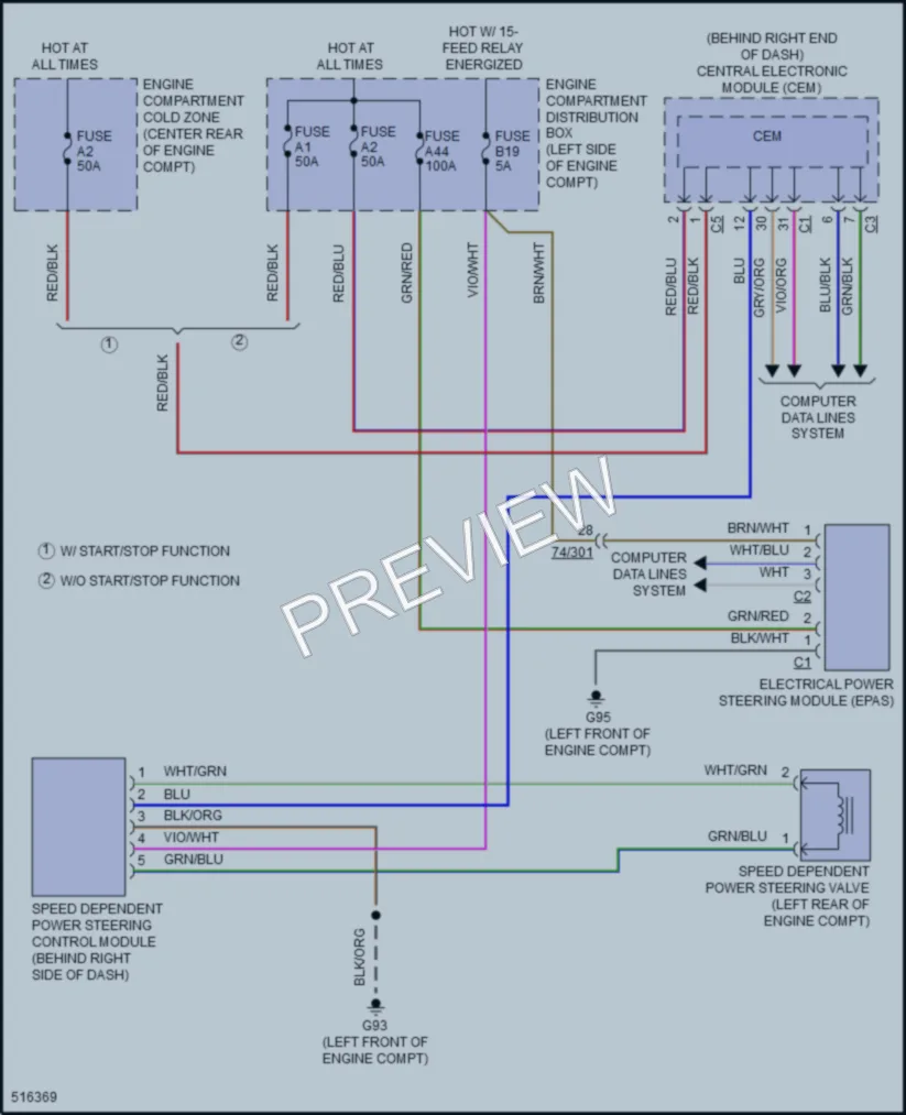 2016 Volvo XC60 Electronic Power Steering wiring diagram preview