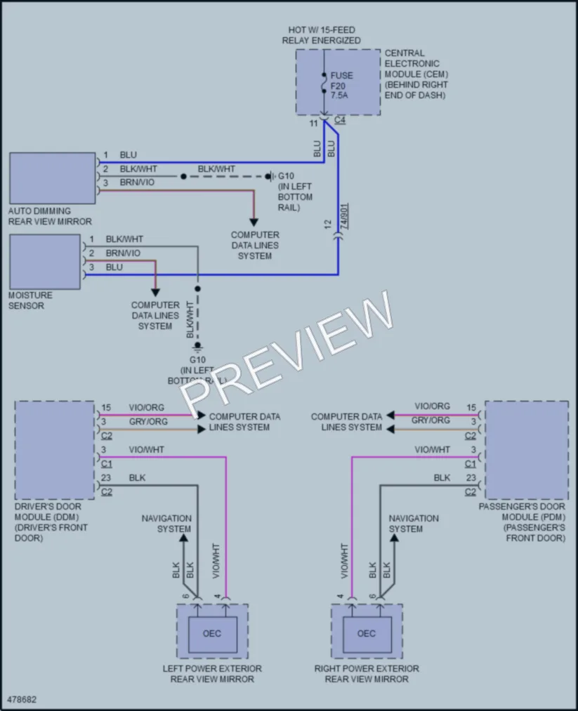 2016 Volvo XC60 Power Mirrors wiring diagram preview