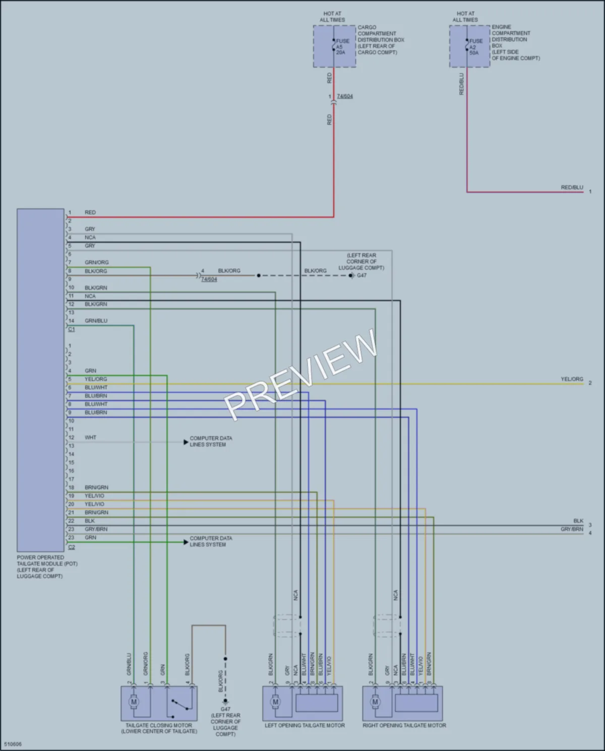 2016 Volvo XC60 Trunk Tailgate Fuel Door wiring diagram preview