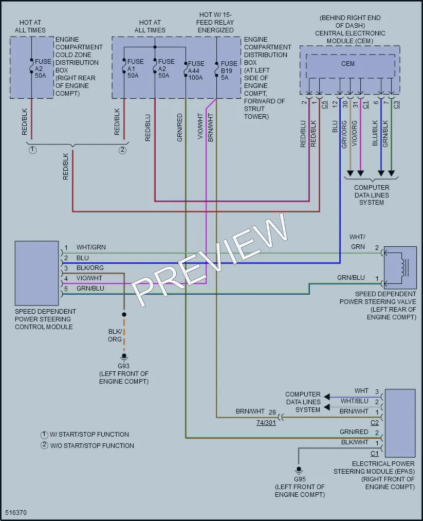 2016 Volvo XC70 Electronic Power Steering wiring diagram preview