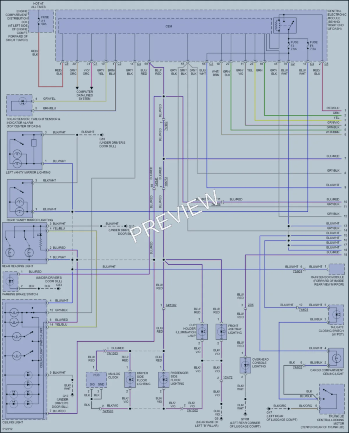 2016 Volvo XC70 Interior Lights wiring diagram preview