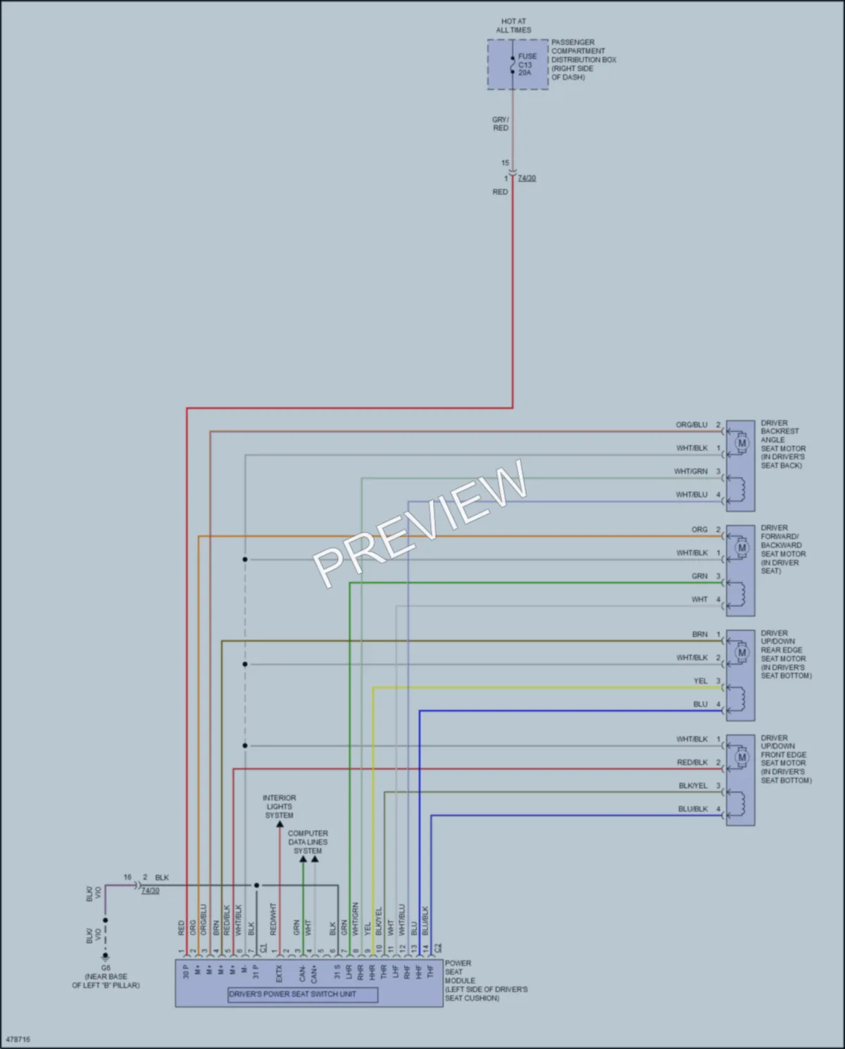 2016 Volvo XC70 Memory Systems wiring diagram preview
