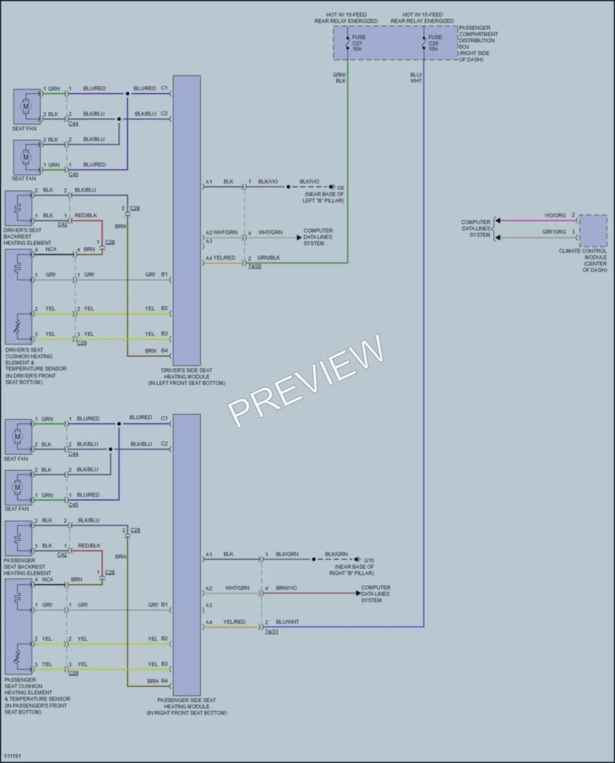 2016 Volvo XC70 Power Seats wiring diagram preview