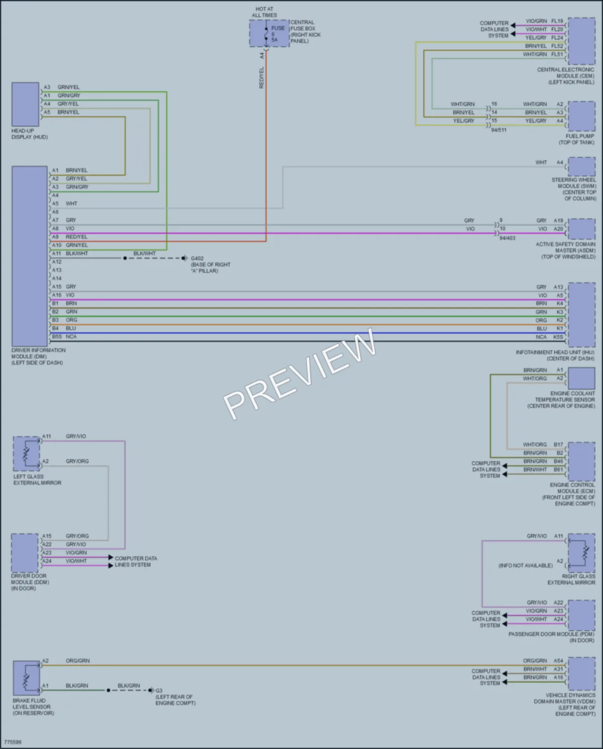 2016 Volvo XC90 Instrument Cluster wiring diagram preview