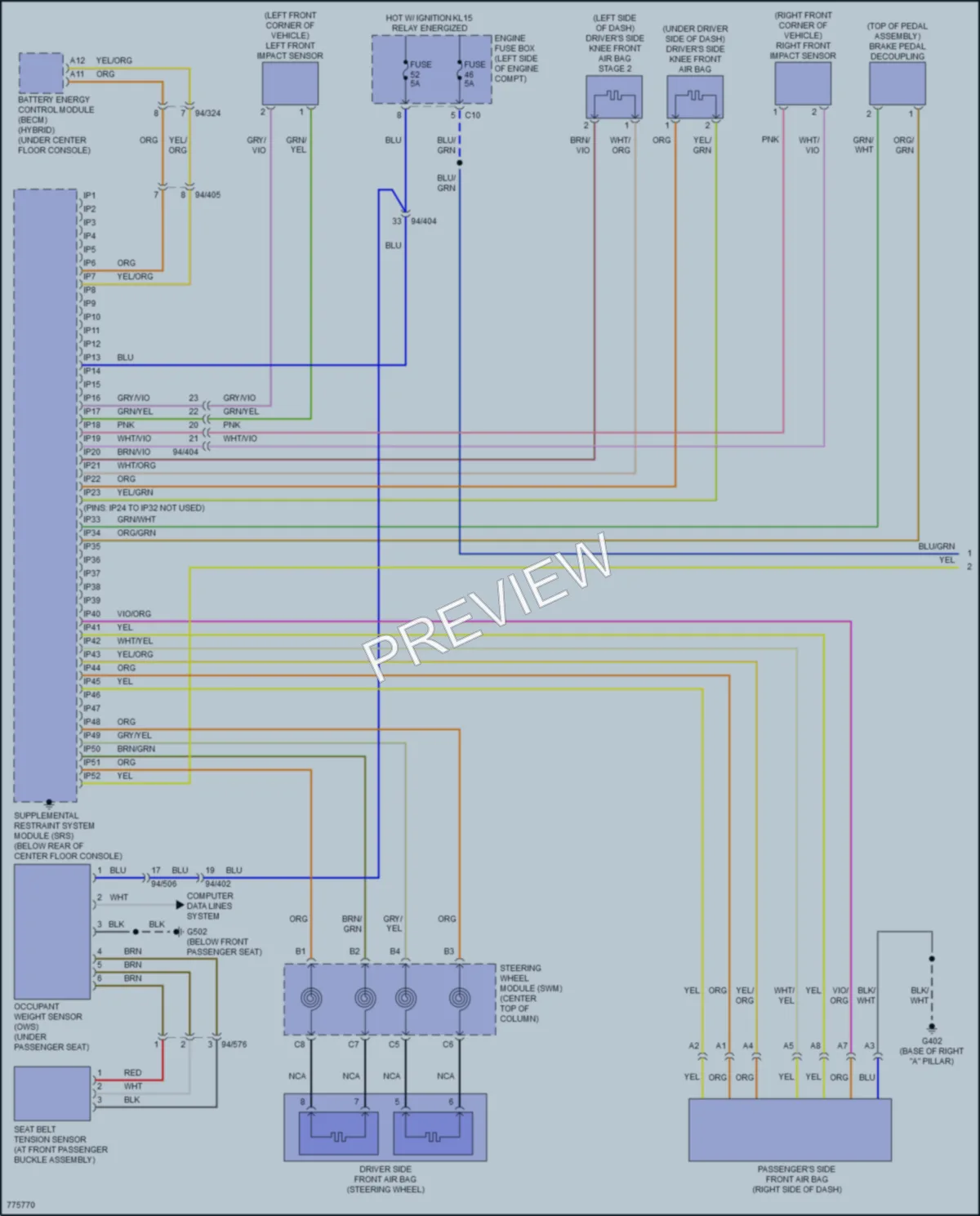 2016 Volvo XC90 Supplemental Restraints wiring diagram preview
