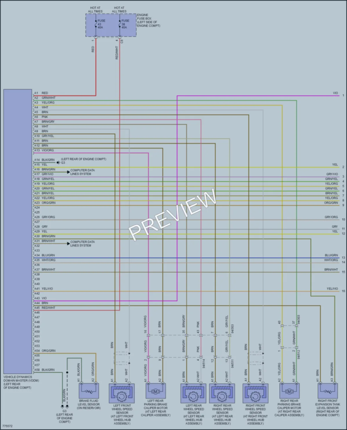 2016 Volvo XC90PlugIn Anti Lock Brakes wiring diagram preview