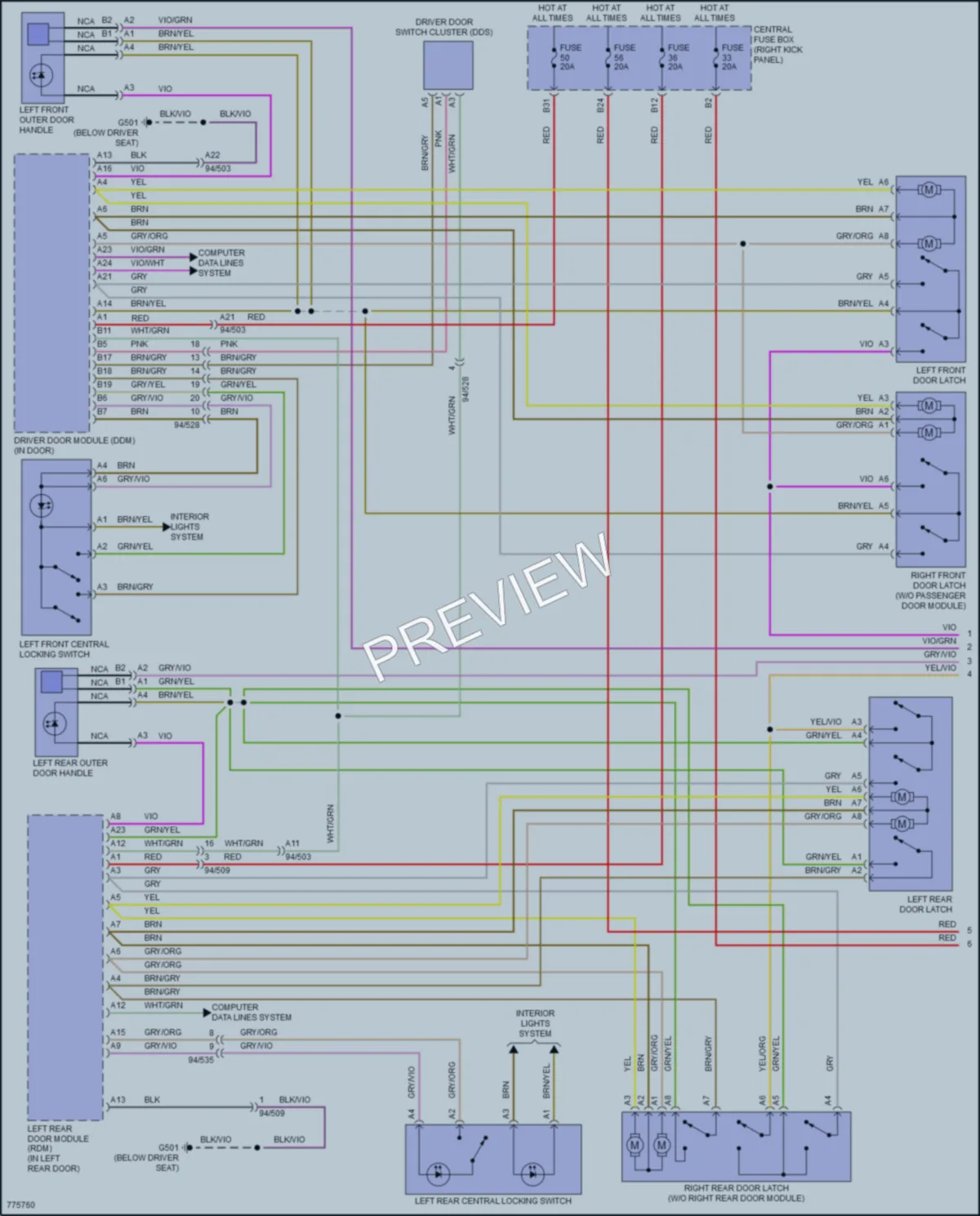 2016 Volvo XC90PlugIn Anti Theft wiring diagram preview
