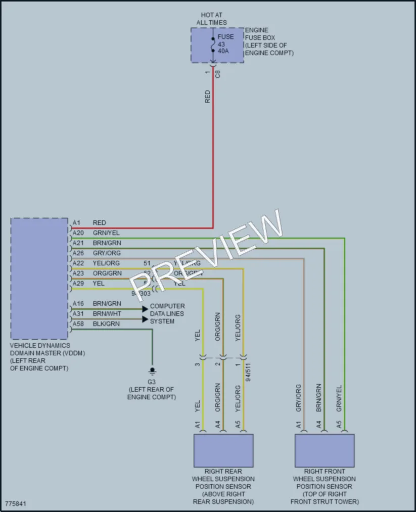 2016 Volvo XC90PlugIn Electronic Suspension wiring diagram preview