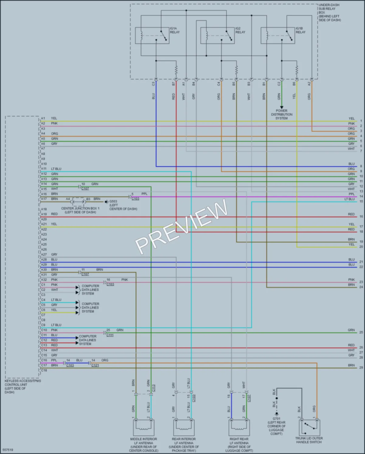 2017 Acura ILX Power Door Locks wiring diagram preview