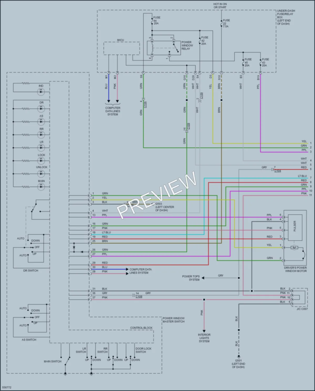 2017 Acura ILX Power Windows wiring diagram preview