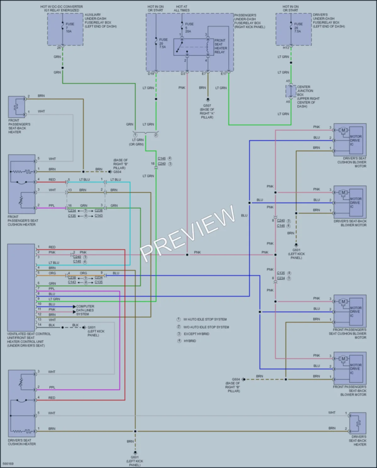 2017 Acura MDX Power Seats wiring diagram preview