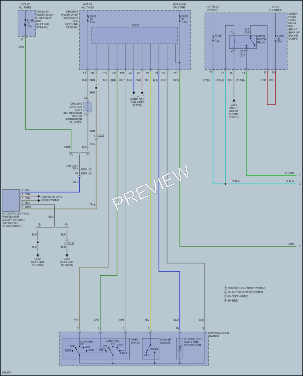 2017 Acura MDX Wiper Washer wiring diagram preview