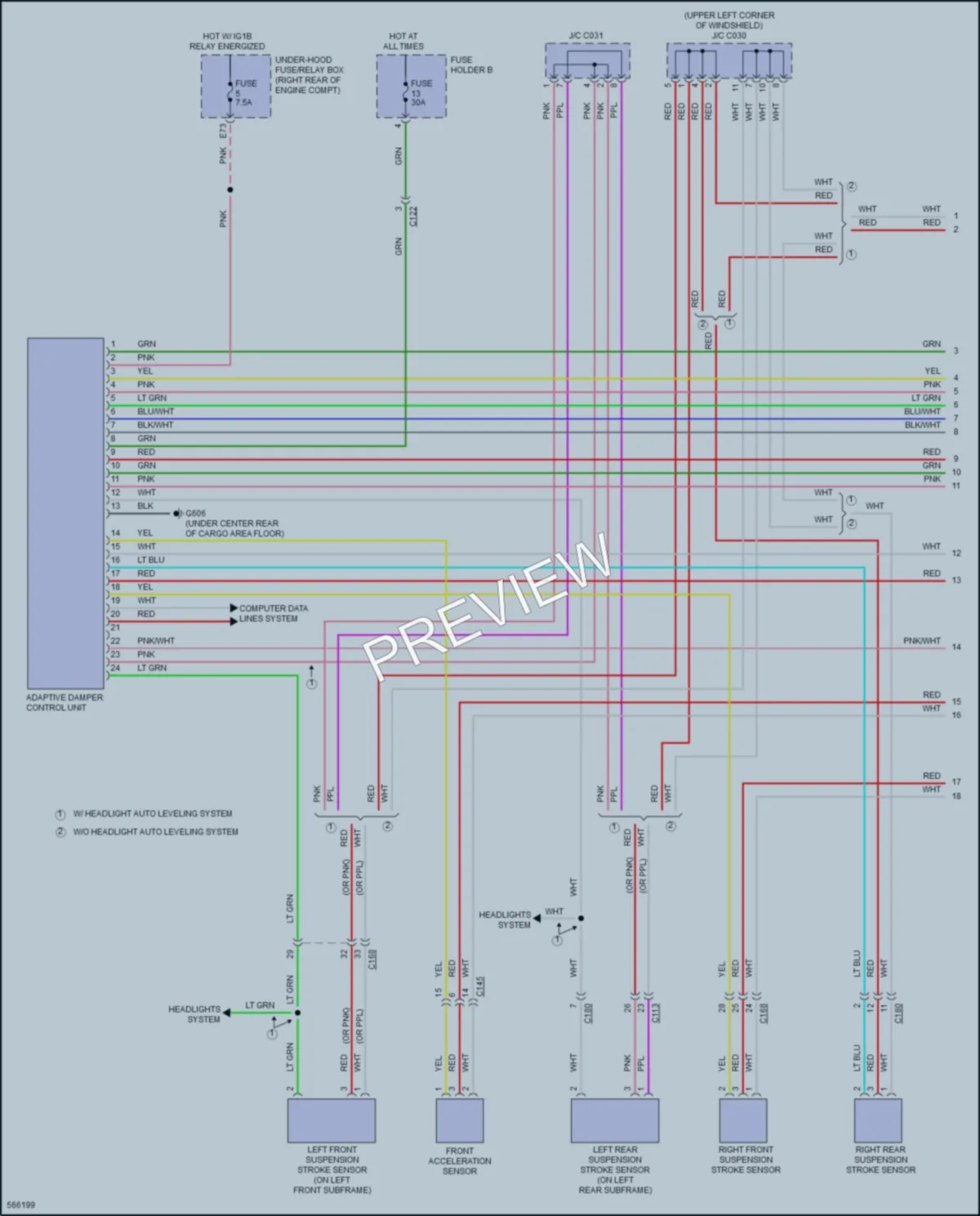 2017 Acura MDXSportHybrid Electronic Suspension wiring diagram preview