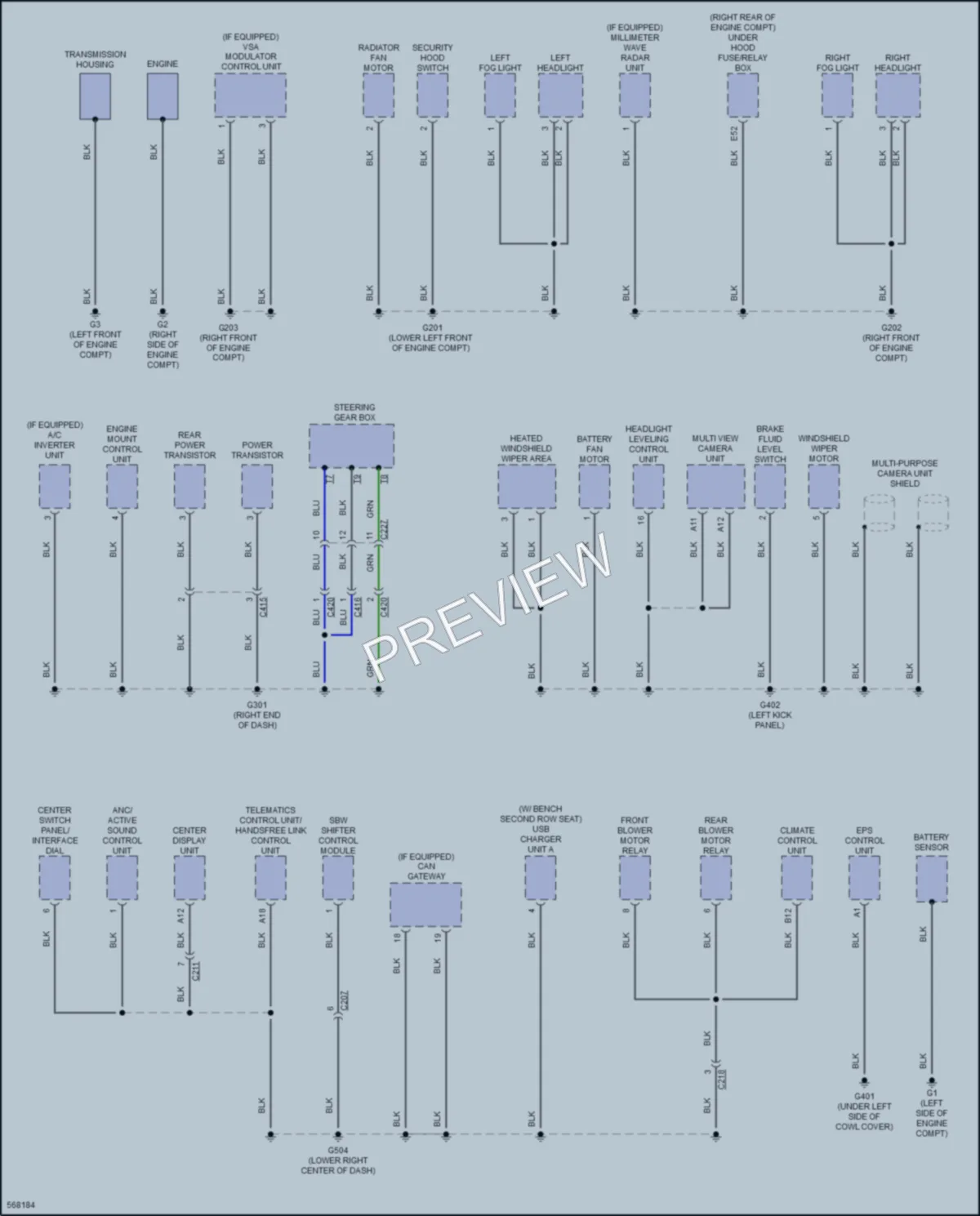 2017 Acura MDXSportHybrid Ground Distribution wiring diagram preview