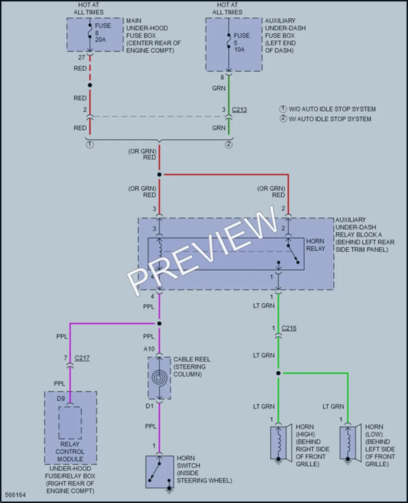 2017 Acura MDXSportHybrid Horn wiring diagram preview