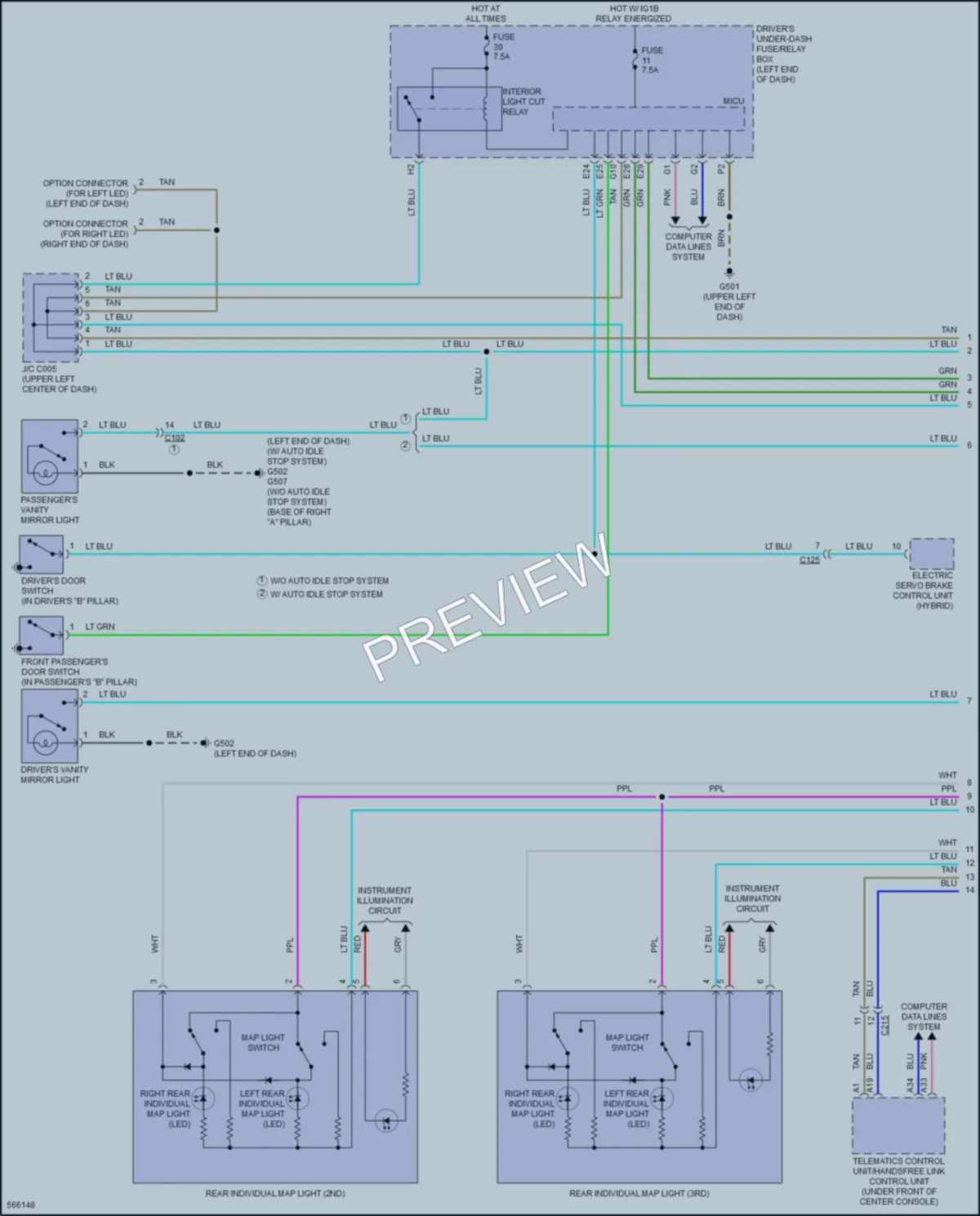 2017 Acura MDXSportHybrid Interior Lights wiring diagram preview