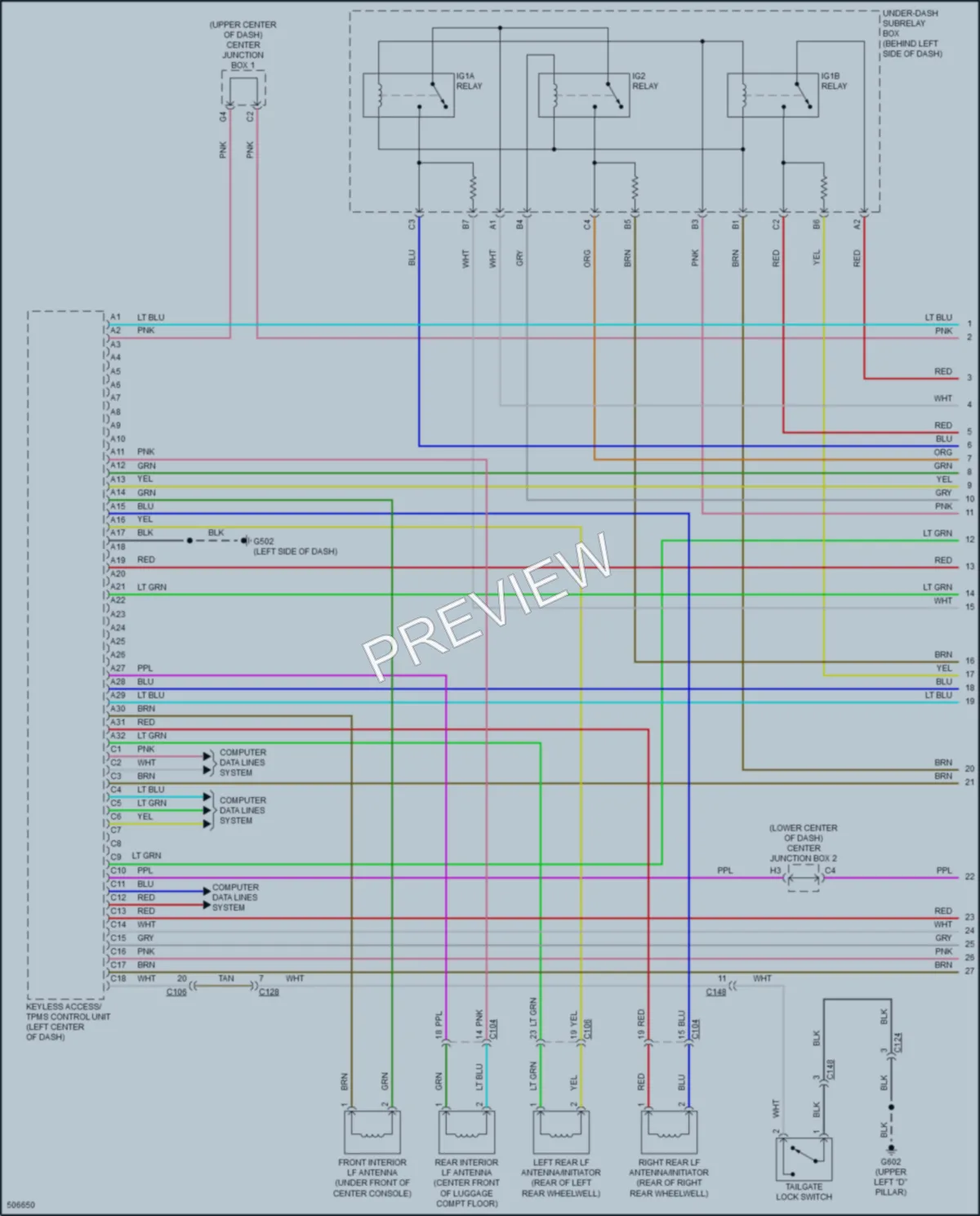 2017 Acura RDX Power Door Locks wiring diagram preview
