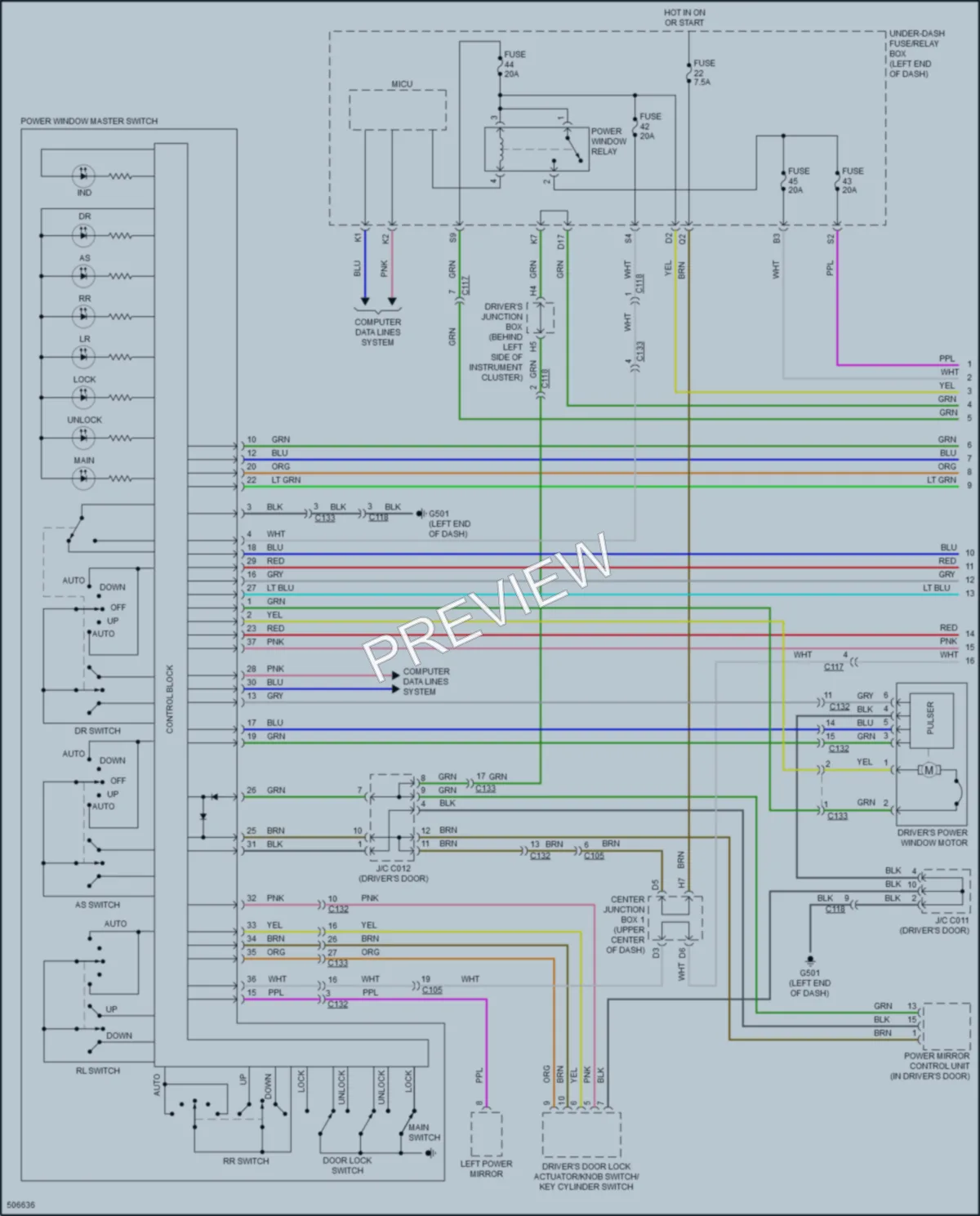 2017 Acura RDX Power Windows wiring diagram preview
