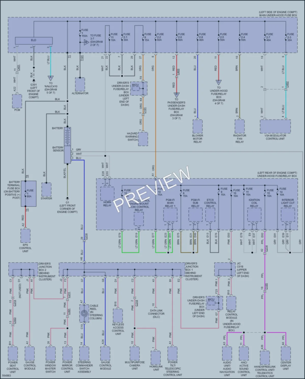 2017 Acura RLX Power Distribution wiring diagram preview