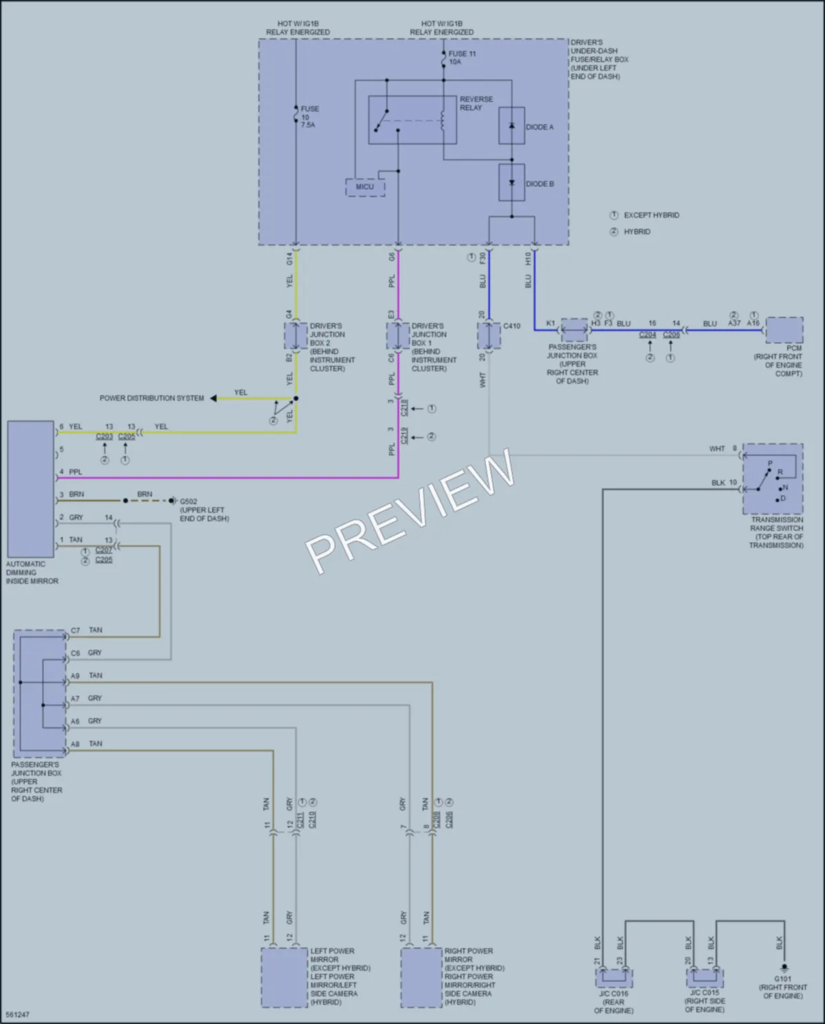 2017 Acura RLX Power Mirrors wiring diagram preview