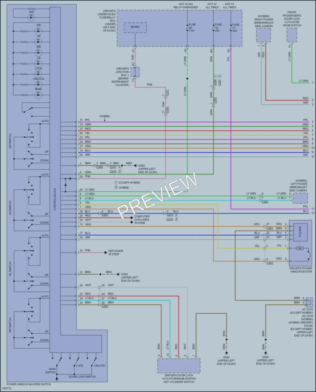2017 Acura RLX Power Windows wiring diagram preview