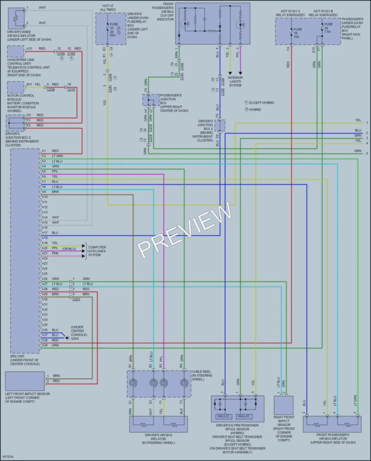 2017 Acura RLX Supplemental Restraints wiring diagram preview