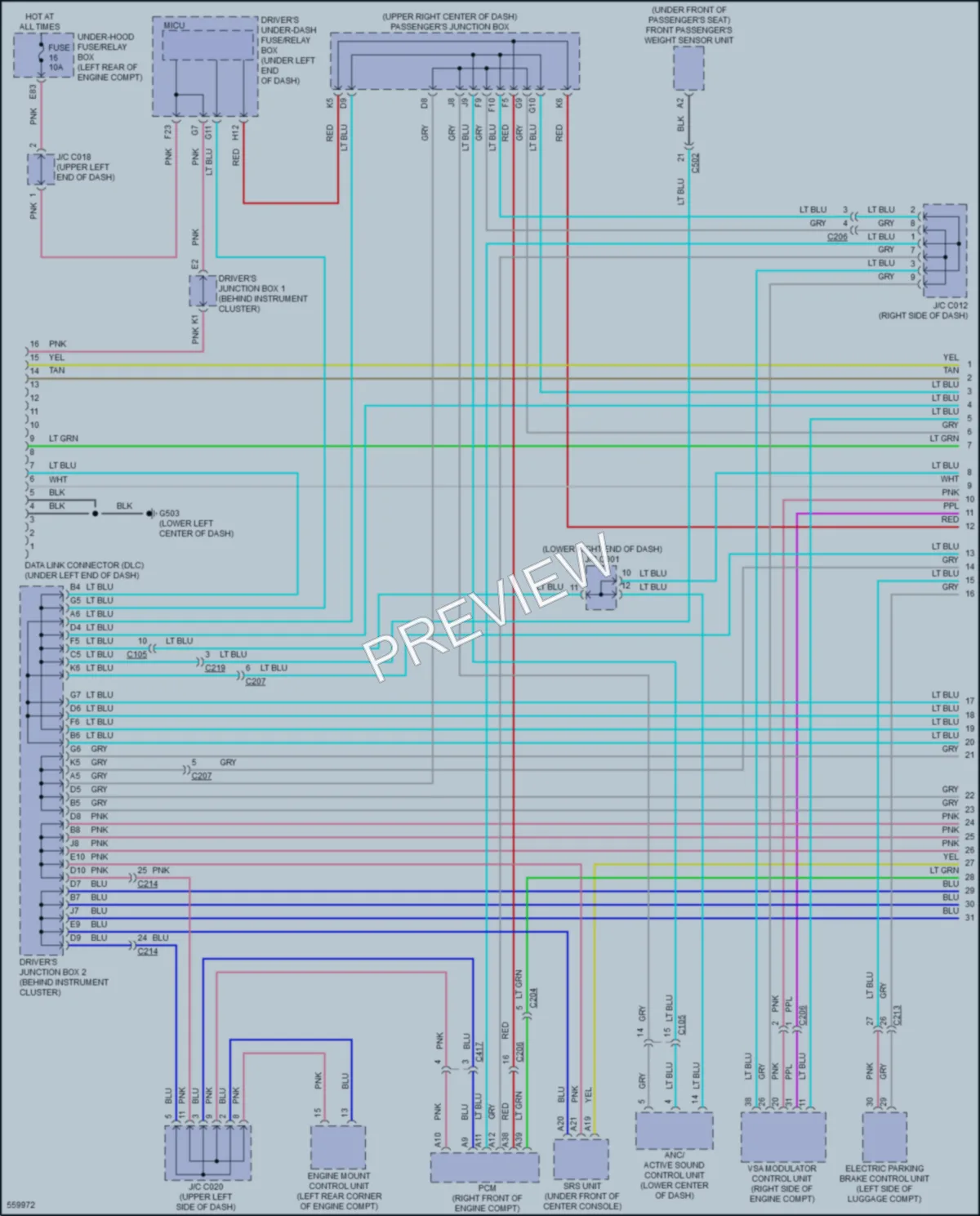 2017 Acura RLXSportHybrid Computer Data Lines wiring diagram preview