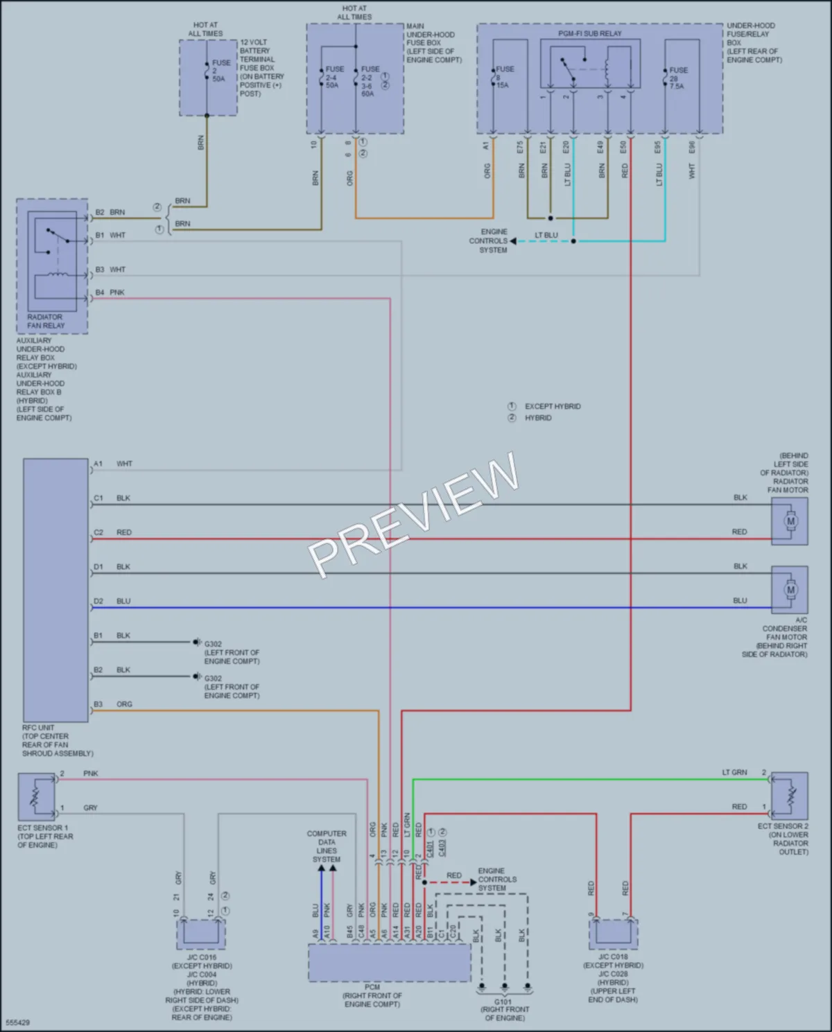 2017 Acura RLXSportHybrid Cooling Fan wiring diagram preview
