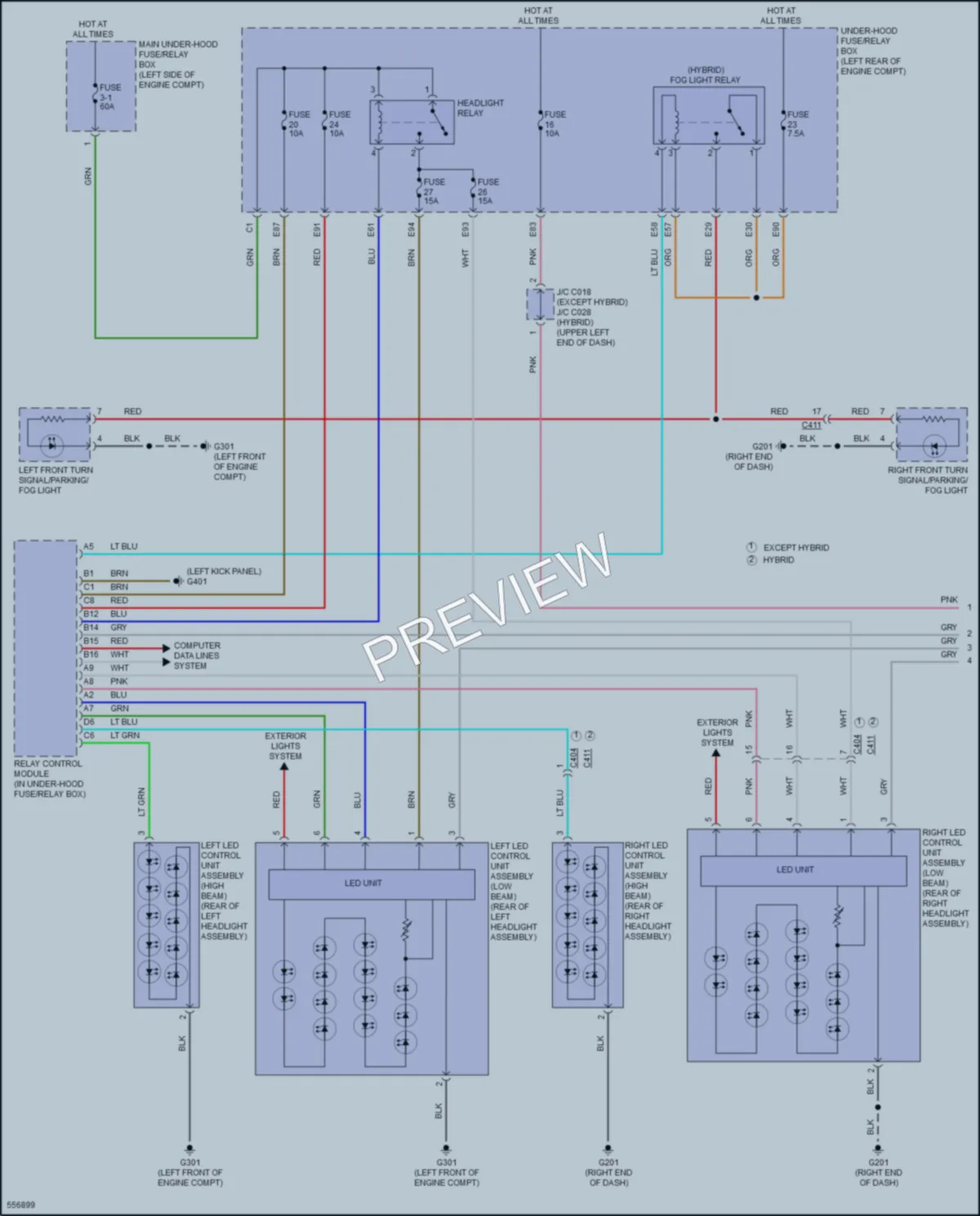 2017 Acura RLXSportHybrid Headlights wiring diagram preview