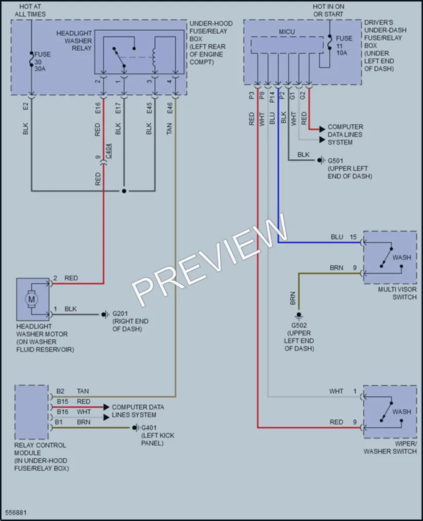 2017 Acura RLXSportHybrid Wiper Washer wiring diagram preview