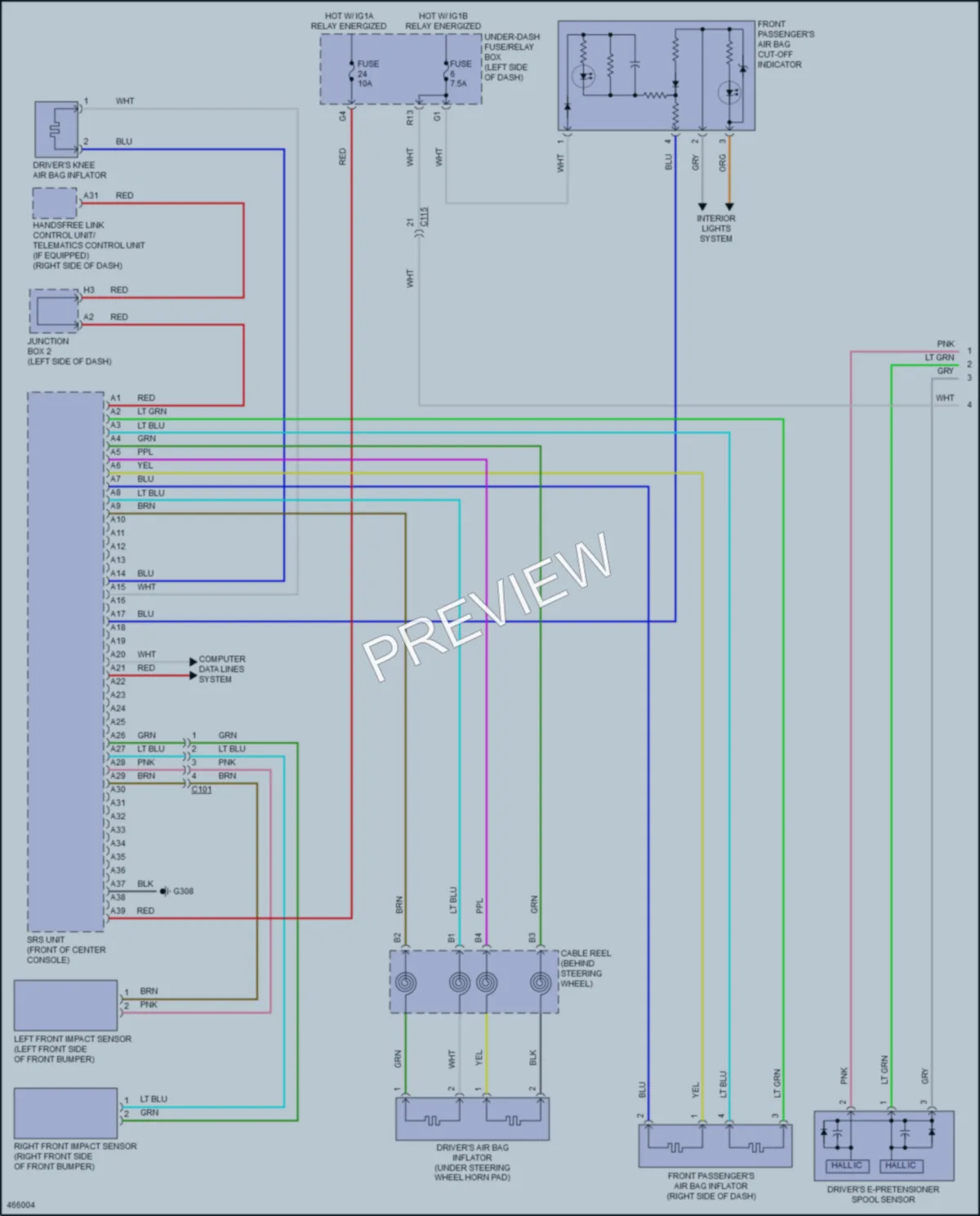 2017 Acura TLX Supplemental Restraints wiring diagram preview