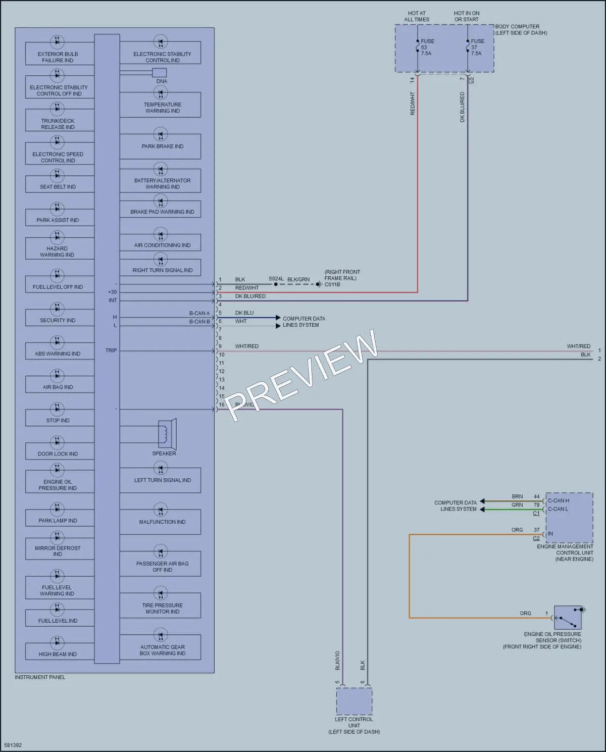 2017 AlfaRomeo 4C Instrument Cluster wiring diagram preview