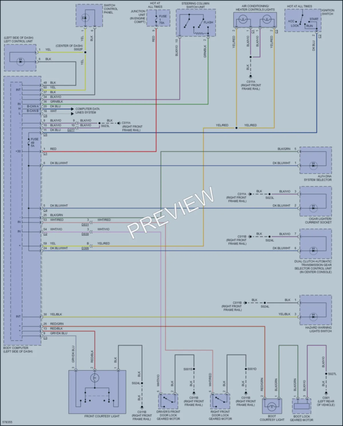 2017 AlfaRomeo 4C Interior Lights wiring diagram preview