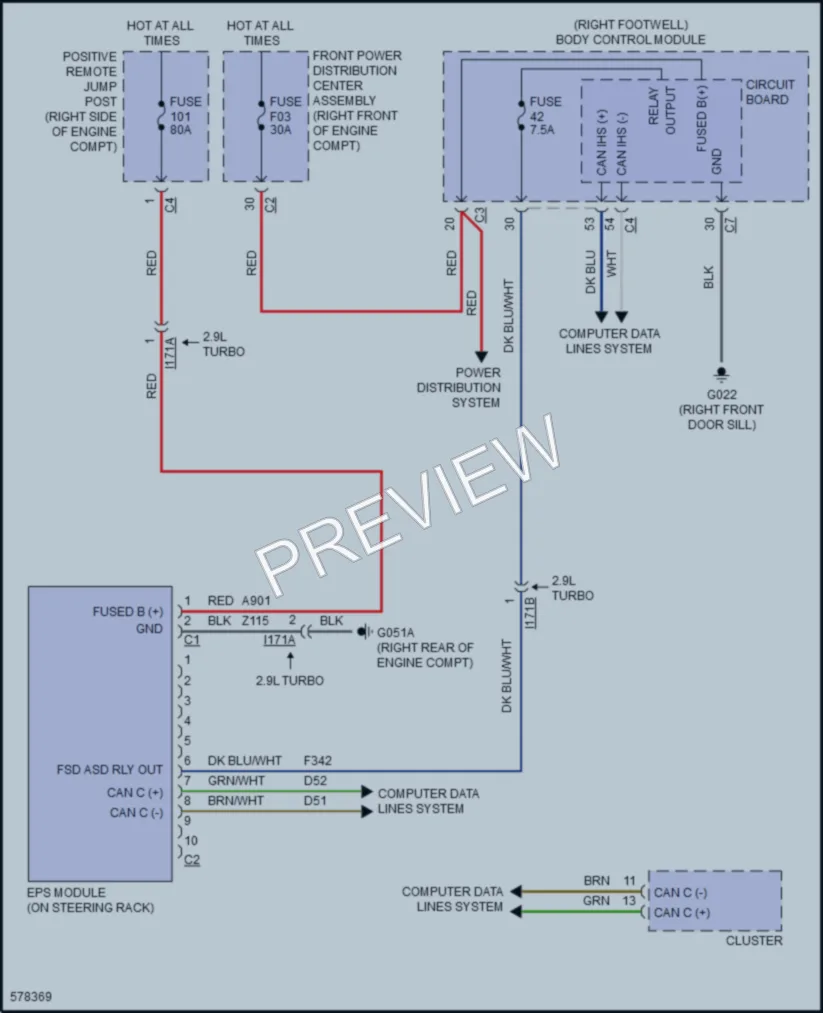 2017 AlfaRomeo Giulia Electronic Power Steering wiring diagram preview