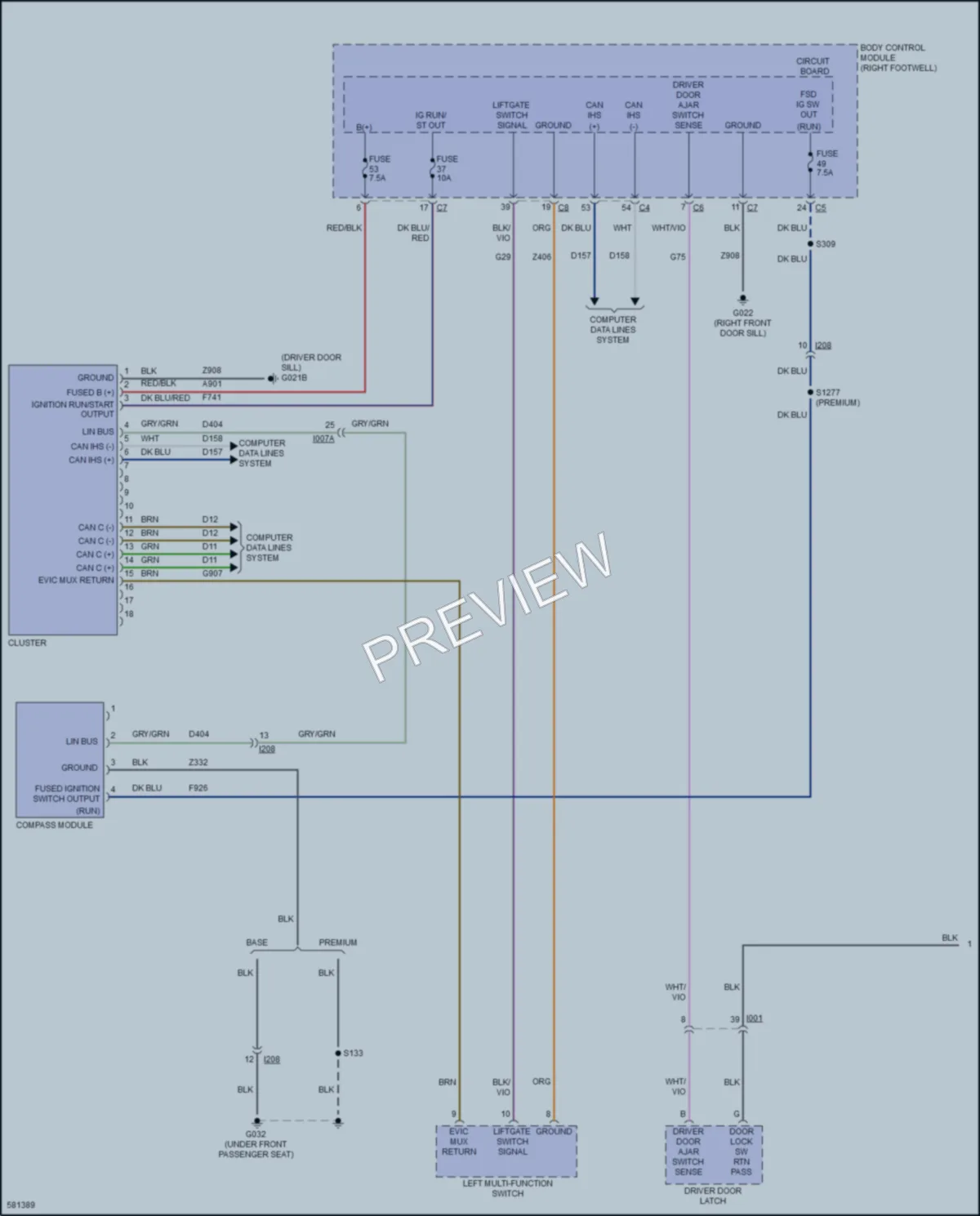 2017 AlfaRomeo Giulia Instrument Cluster wiring diagram preview