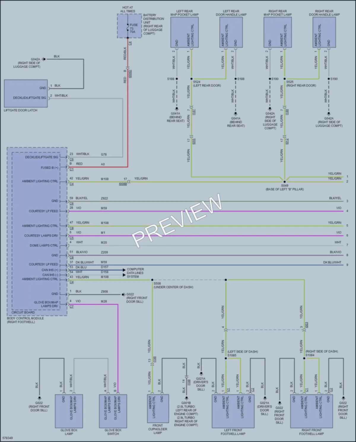 2017 AlfaRomeo Giulia Interior Lights wiring diagram preview