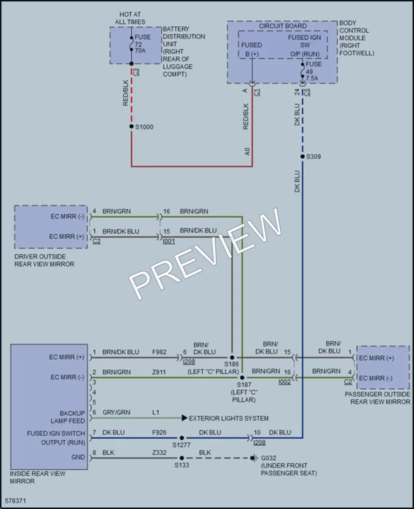 2017 AlfaRomeo Giulia Power Mirrors wiring diagram preview
