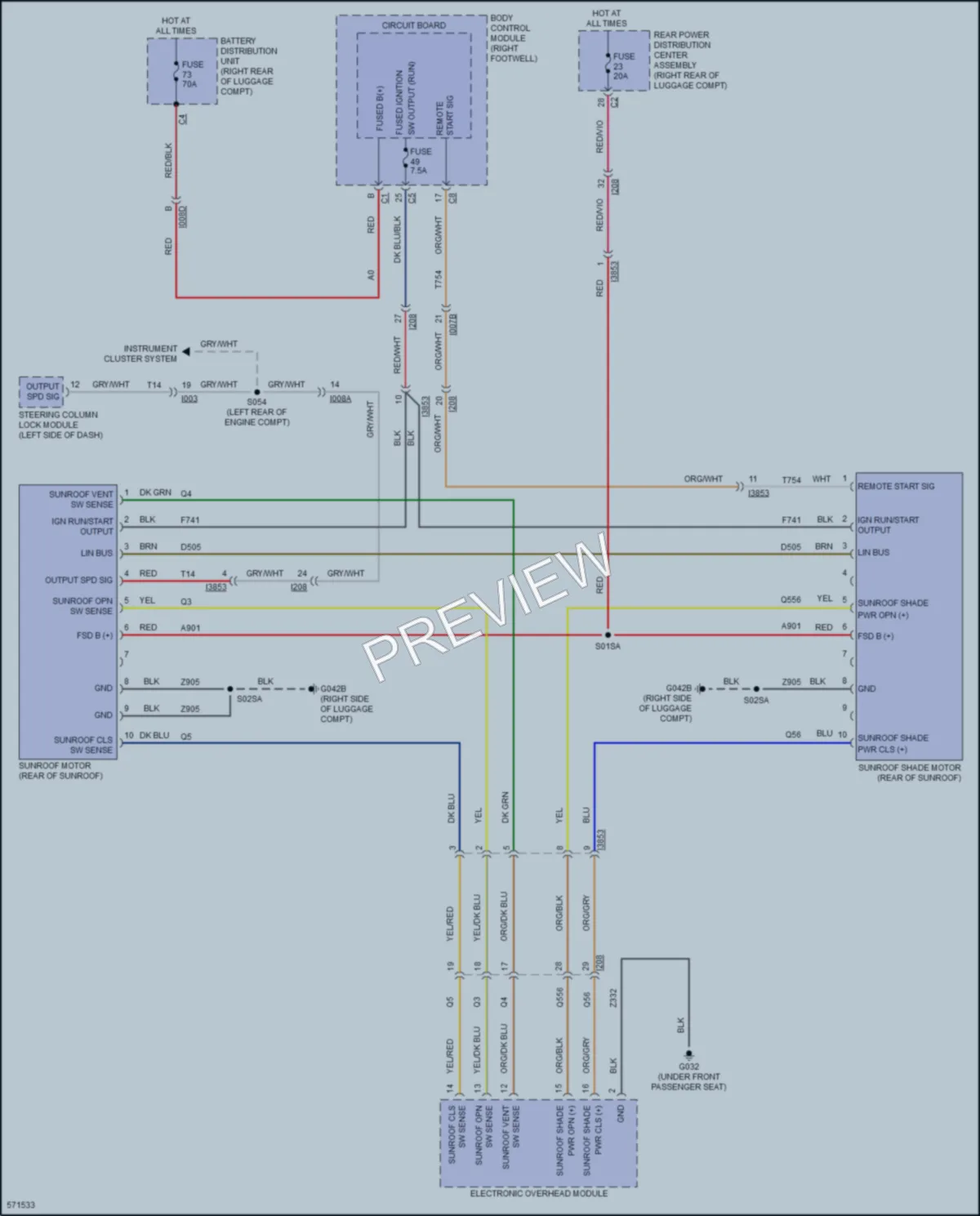 2017 AlfaRomeo Giulia Power Top Sunroof wiring diagram preview