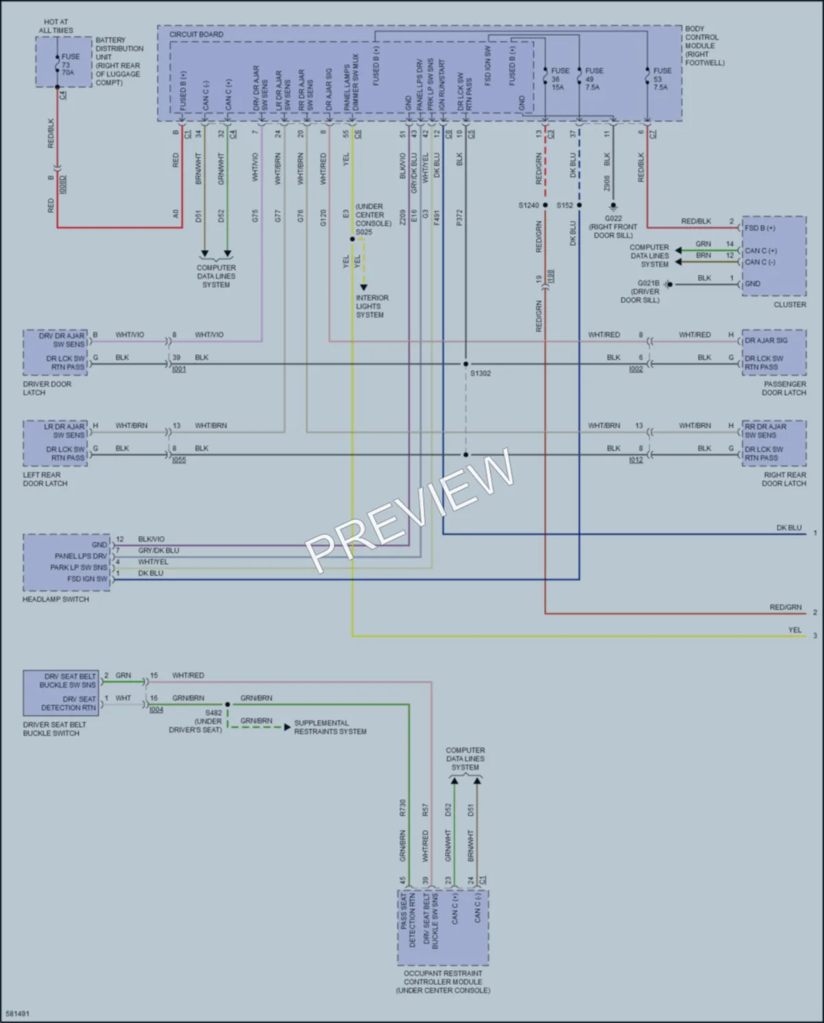 2017 AlfaRomeo Giulia Warning Systems wiring diagram preview